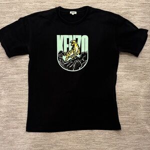 Kenzo Black Tee with Tiger Graphic